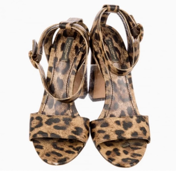 Dolce & Gabbana Leopard Print Leather Heels, 4” Heel - Picture 3 of 9